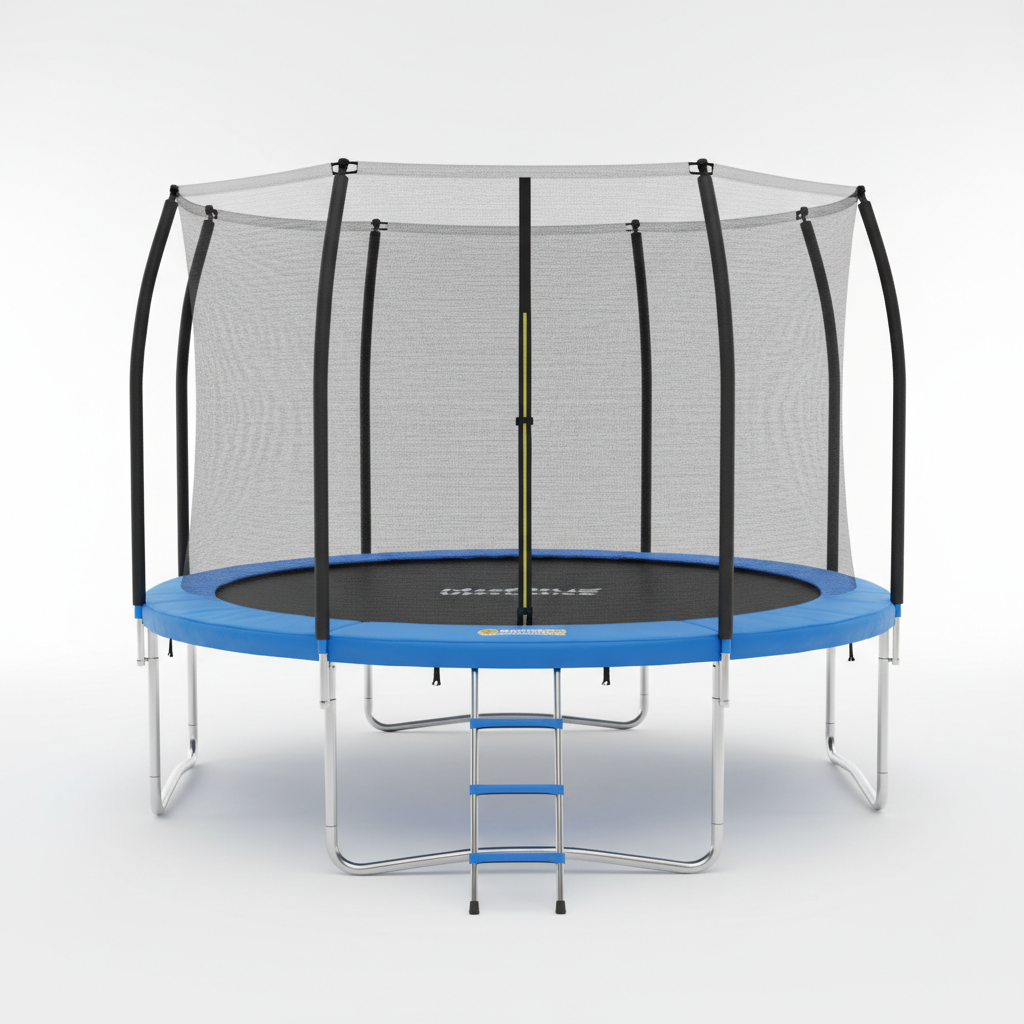 Machrus Upper Bounce 14 foot round trampoline with safety enclosure