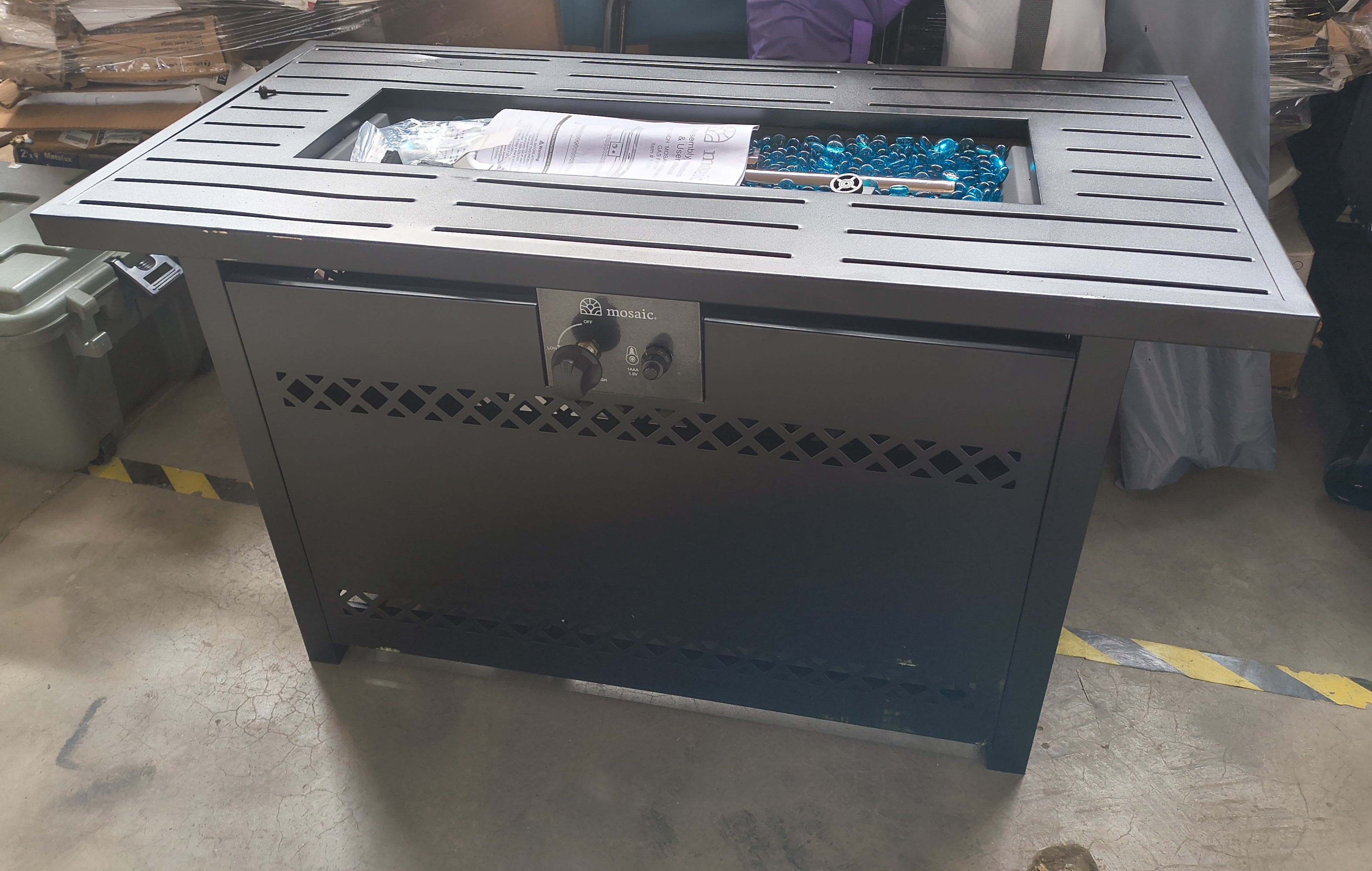 Mosaic Livingston Rectangular Gas Firepit Table (OPEN BOX)